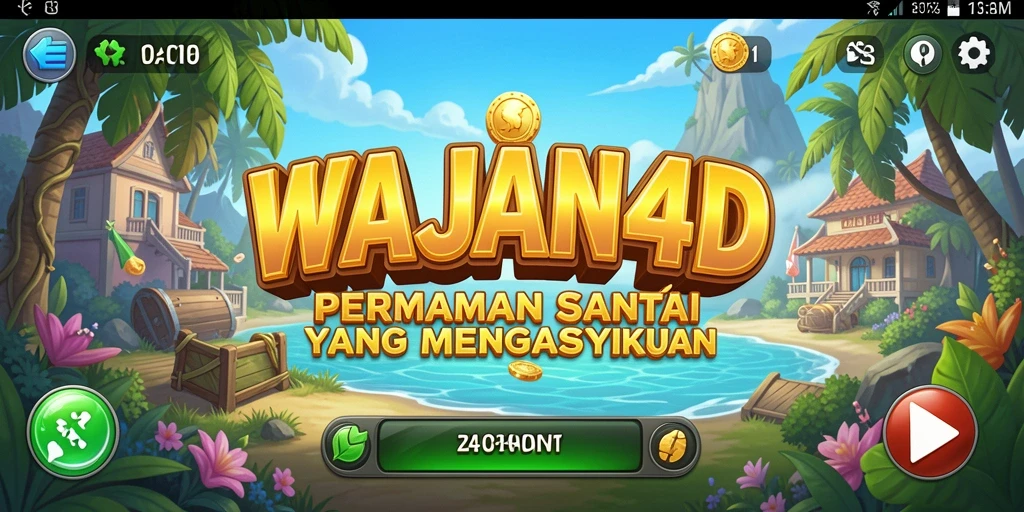 Tampilan gameplay WAJAN4D yang ceria dan penuh warna.